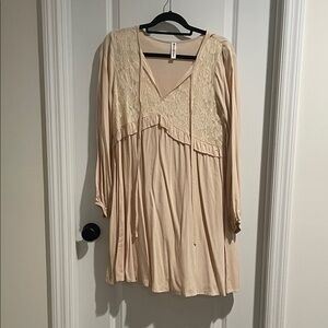 Cream Lace Detail Dress